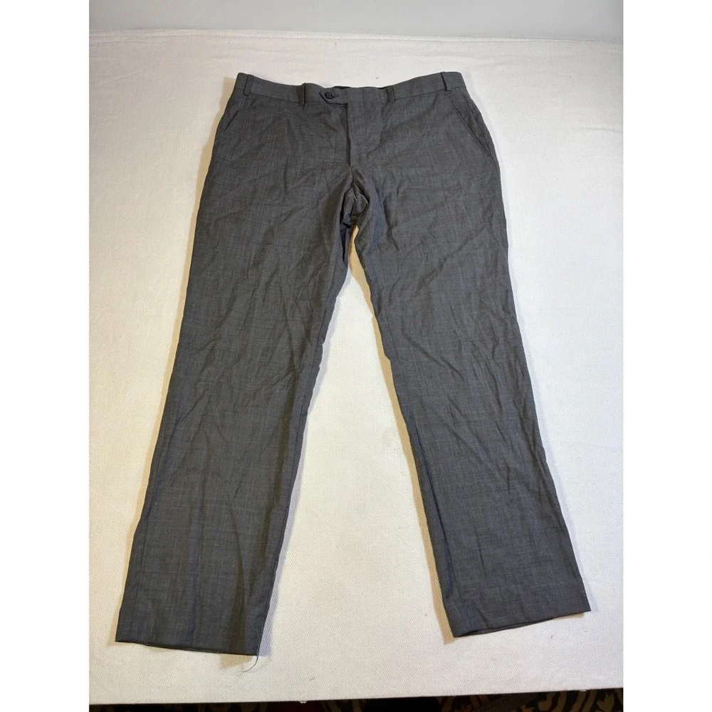 Vintage Lauren Ralph Lauren Men's Dress Pants Grey Wool Natural Stretch 36x30